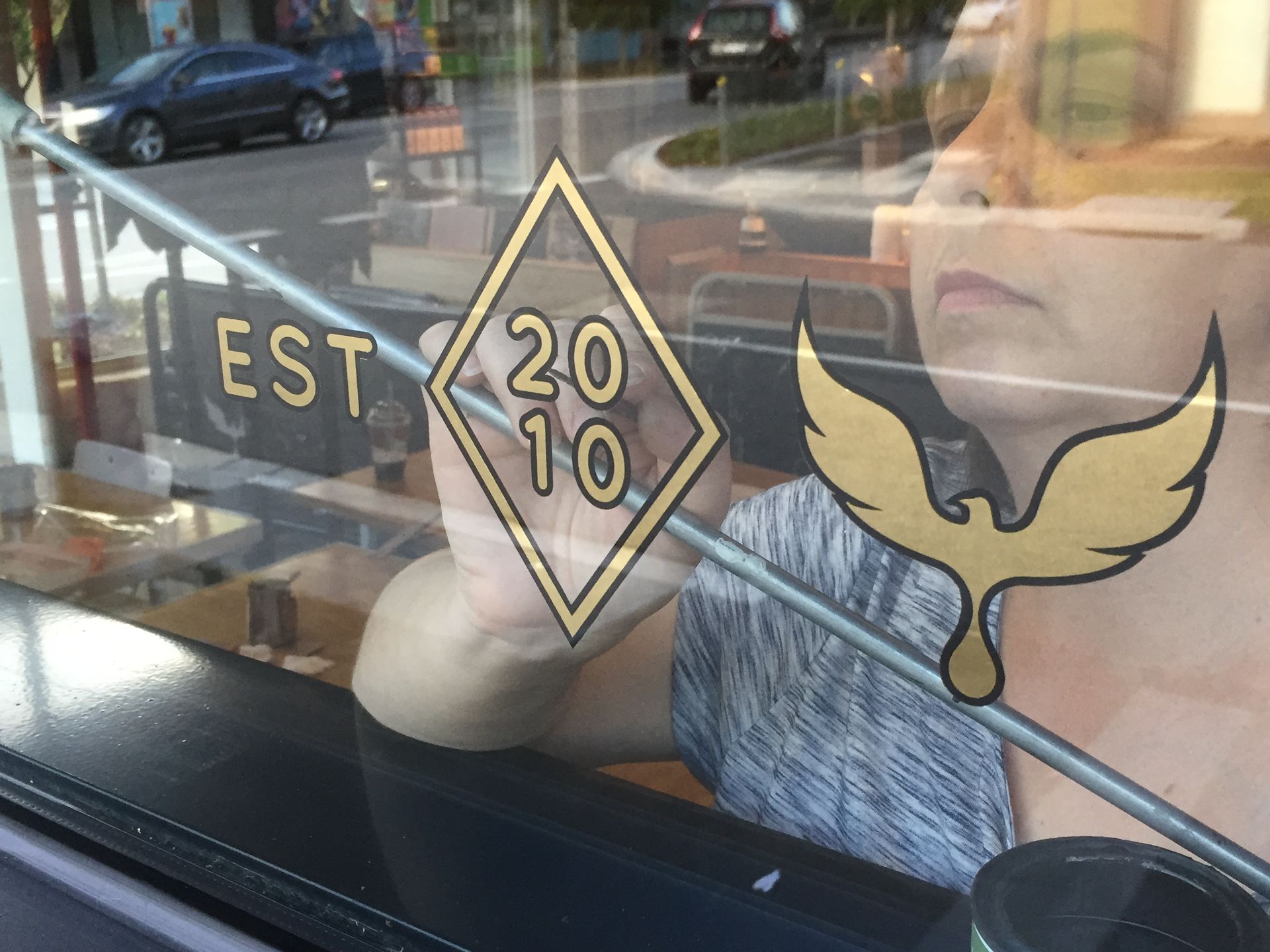 Window Signage for Coffee Bird, Gardenvale