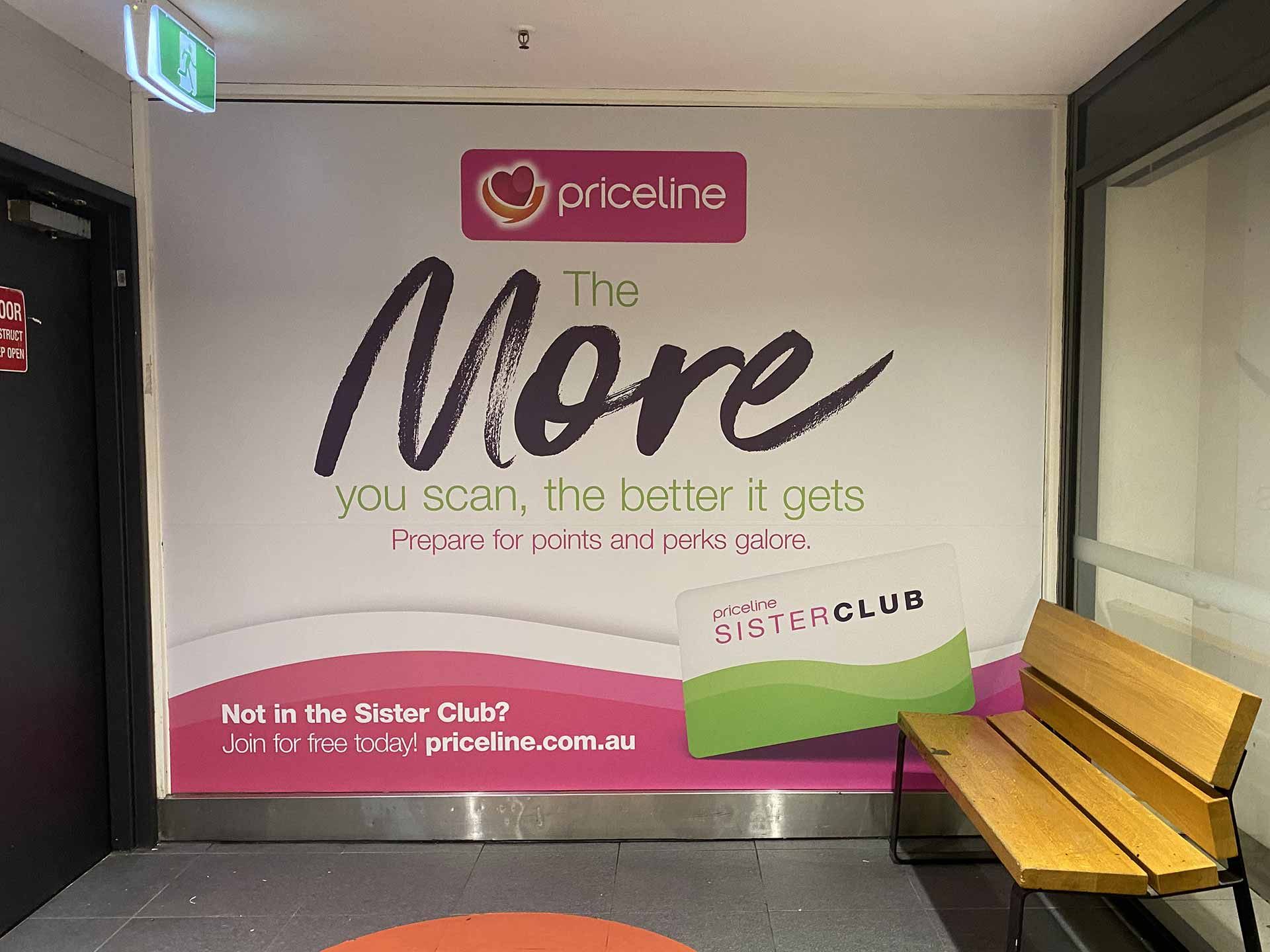 Signage for Priceline, Frankston