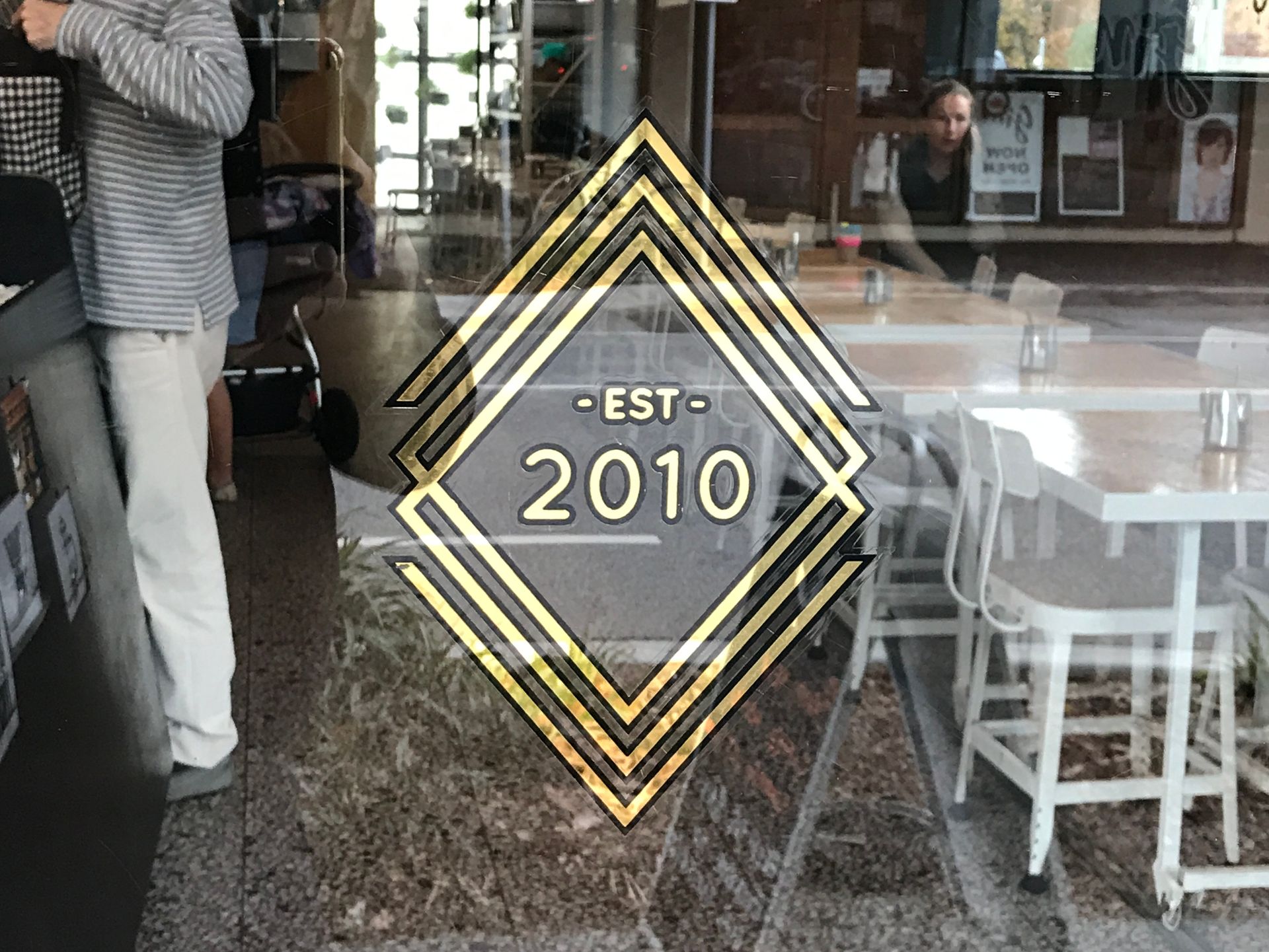 Window Signage for Coffee Bird, Gardenvale