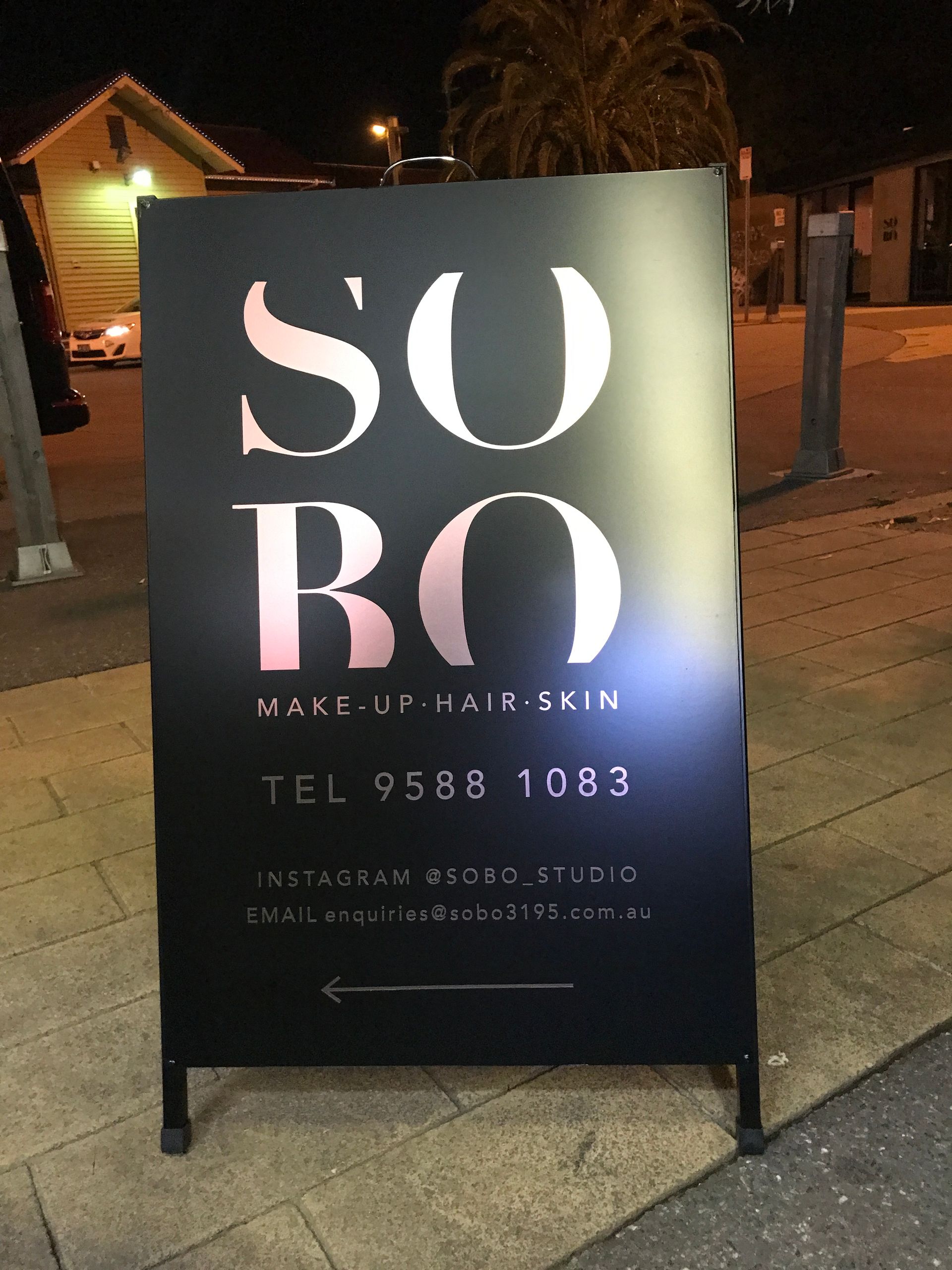 A-Frame Signage for SOBO, Mordialloc